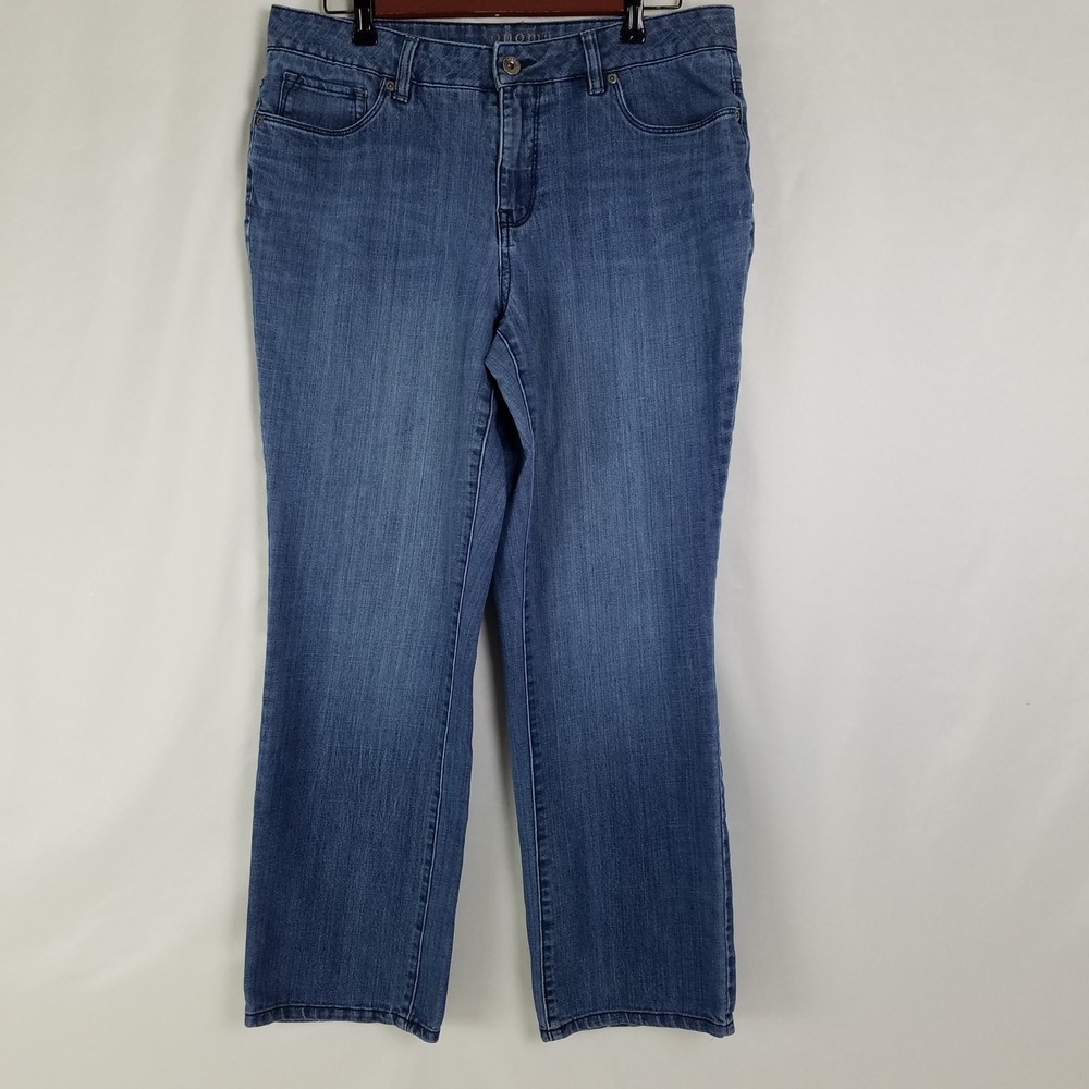 Sonoma‎ Life Style Womens 12 Short Original Straight Leg Jeans Medium Wash Blue